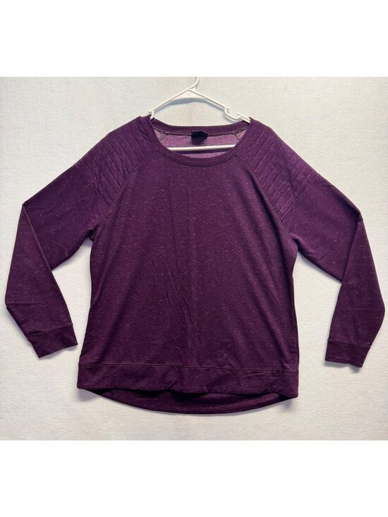 32 Heat Tops - 32 Heat Womens Quilted Sleeve Purple Long Sleeve Thermal Top XL